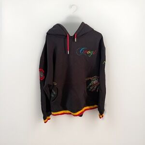 Vintage‎ Coogi Hoodie Mens XXL Black Embroidered Hip Hop Streetwear Y2K